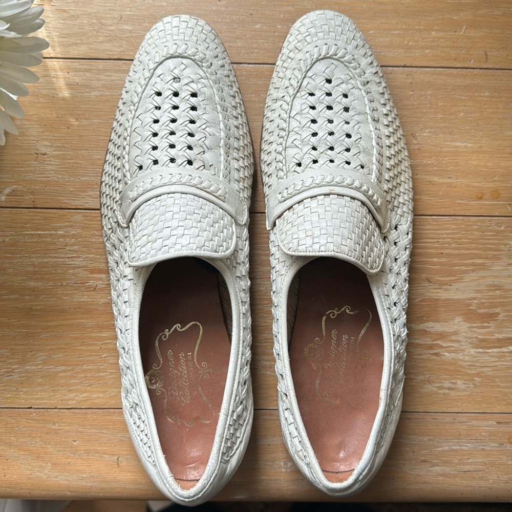 Florsheim Vintage White Leather Shoes-Designer Collection